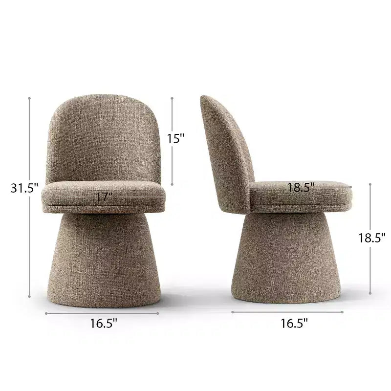 Set aus 6 modernen, um 360° drehbaren, armlehnenlosen Esszimmerstühlen mit Sockelbasis, eleganten Akzentstühlen für Küche, Esszimmer oder Büro – Panipeachy