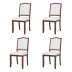 Set of 4 Farmhouse Dining Chairs with High Backs and Upholstered Seating