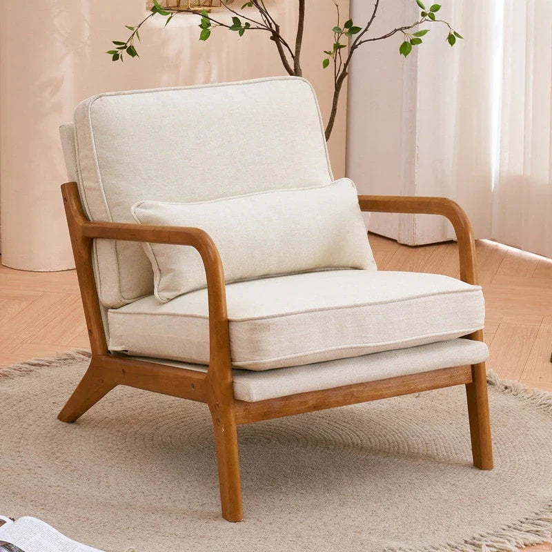 Moderner gepolsterter Akzentstuhl im Mid-Century-Stil