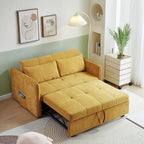 Gelbes Schlafsofa aus Chenille-Stoff mit Ausziehfunktion – 39.00 x 53.50 x 31.50