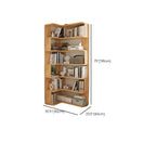 Boekenkast van hout met natuurlijke afwerking, L-vormig, verticaal en met open achterzijde