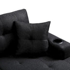 Ecksofa für das Wohnzimmer mit L-förmiger Chaiselongue und Getränkehalter