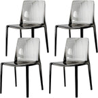 Amber Acrylic Armless Low Back Dining Chair