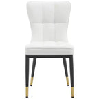 Bekrvio Dining Room Chairs Set of 6, Modern Upholstered Faux Leather Seat with High Back, Metal Legs, Armless Kitchen Chairs for Living Dinning Room