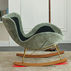 Fauteuil à bascule moderne en velours, ergonomique et rembourré, pour chambre de bébé