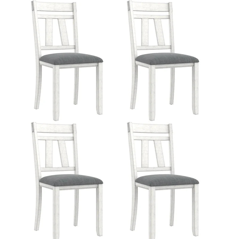 VECELO Esszimmerstühle aus Massivholz mit Sitzfläche aus Leinenstoff, Esszimmerstuhl-Set mit 2/4/6 Stühlen
