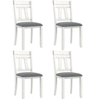 VECELO Esszimmerstühle aus Massivholz mit Sitzfläche aus Leinenstoff, Esszimmerstuhl-Set mit 2/4/6 Stühlen