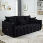 GDFStudio Alanna 79,5 modernes 3-Sitzer-Sofa mit Teddy-Stoffbezug und Kissen