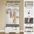 Hall Tree With Bench And Shoe Storage Coat Rack Barn Door