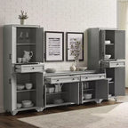 Ensemble 3 pièces Tara de buffet et meuble garde-manger finition vieillie - Crosley