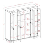 Palace Imports 100% Solid Wood Kyle 4-Door Wardrobe Armoire with Solid Wood or Mirrored Doors