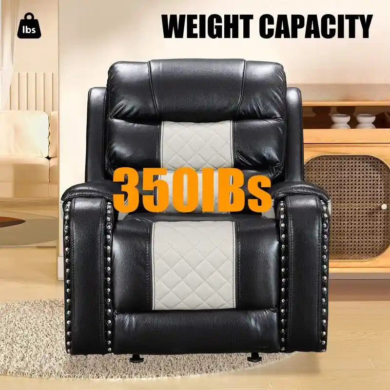 Ruime relaxfauteuil van kunstleer in Amerikaans design voor de woonkamer