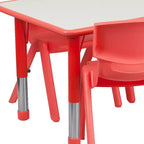 Ensemble table d’activités rectangulaire réglable en hauteur en plastique Emma and Oliver, 23,625 l x 47,25 L, avec 6 chaises