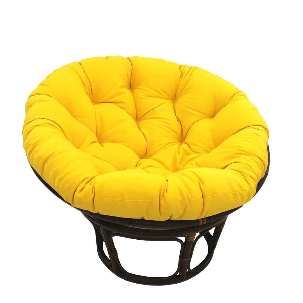 Fauteuil papasan Bali en rotin de 42 pouces avec coussin en sergé