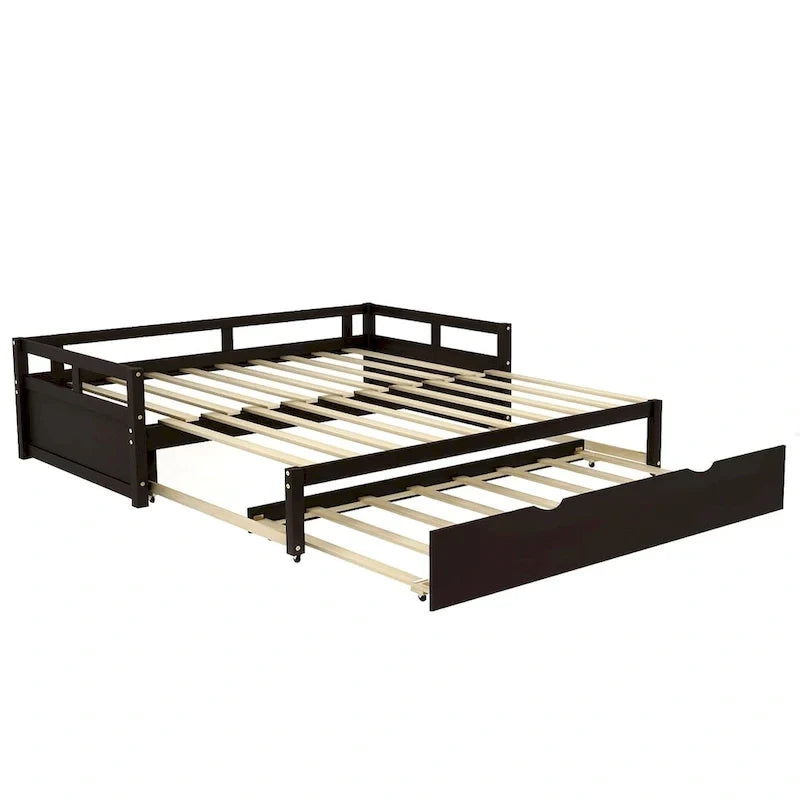 Ausziehbares Tagesbett mit Ausziehbett, hölzernes Tagesbett mit Ausziehbett