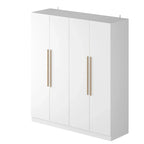 Modern Freestanding Solid Wood Wardrobe Closet With Storage Shelves