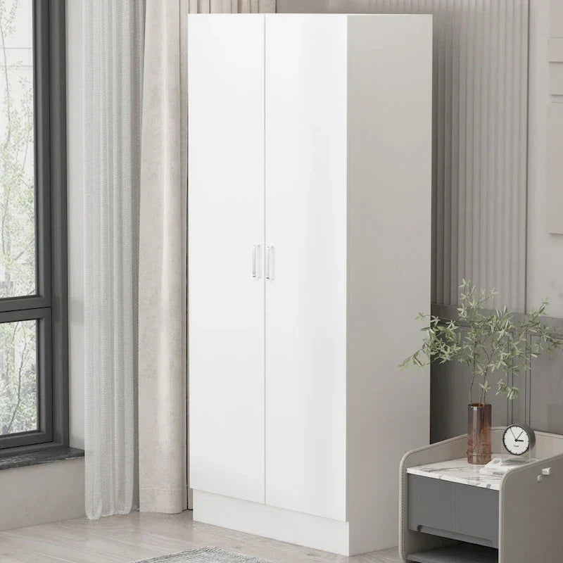 Freistehender Schlafzimmerschrank mit 2 Türen und Kleiderstange