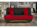 Canap?? 3 places convertible et espace de rangement - bicolore anthracite / rouge - en tissu de qualit?? EWIN