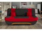 Canap?? 3 places convertible et espace de rangement - bicolore anthracite / rouge - en tissu de qualit?? EWIN