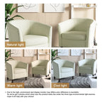 Ensemble de 2 fauteuils club modernes en lin, style tonneau