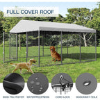 W 118 x D 118 x H 70 grote hondenkennel voor buiten, stevige hondenkooi met waterdicht dak