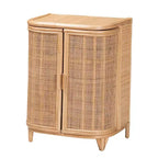 Meuble de rangement en rotin naturel bali & pari Yanka Natural : fabriqué à la main, 2 étagères, design bohème