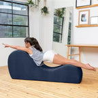 Avana elegante chaise longue voor yoga - Gemaakt in de VS - Ideaal voor stretchen, ontspanning, sporten en meer, 60D x 18W x 26H inch, lichtgrijs