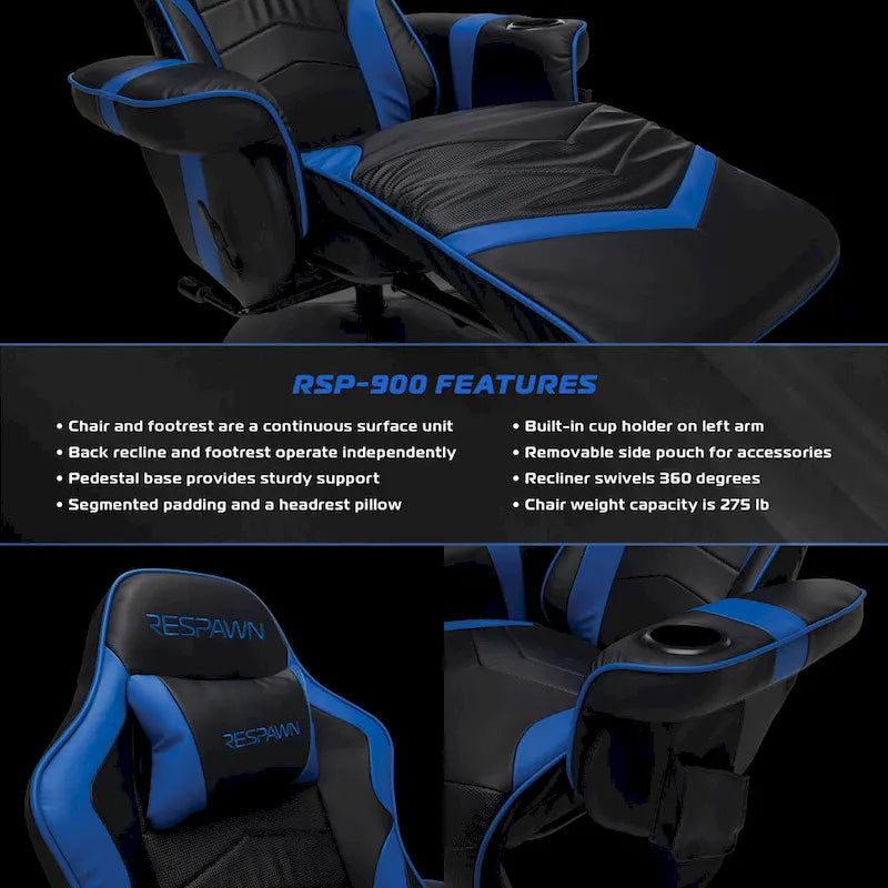 Fauteuil de gaming inclinable avec repose-pieds