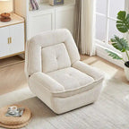 Corduroy Swivel Glider Recliner, Footrest for Living Room