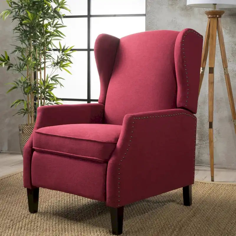 Fauteuil inclinable à dossier haut avec mécanisme à pression, rembourré, style classique, meuble d’appoint pour le salon