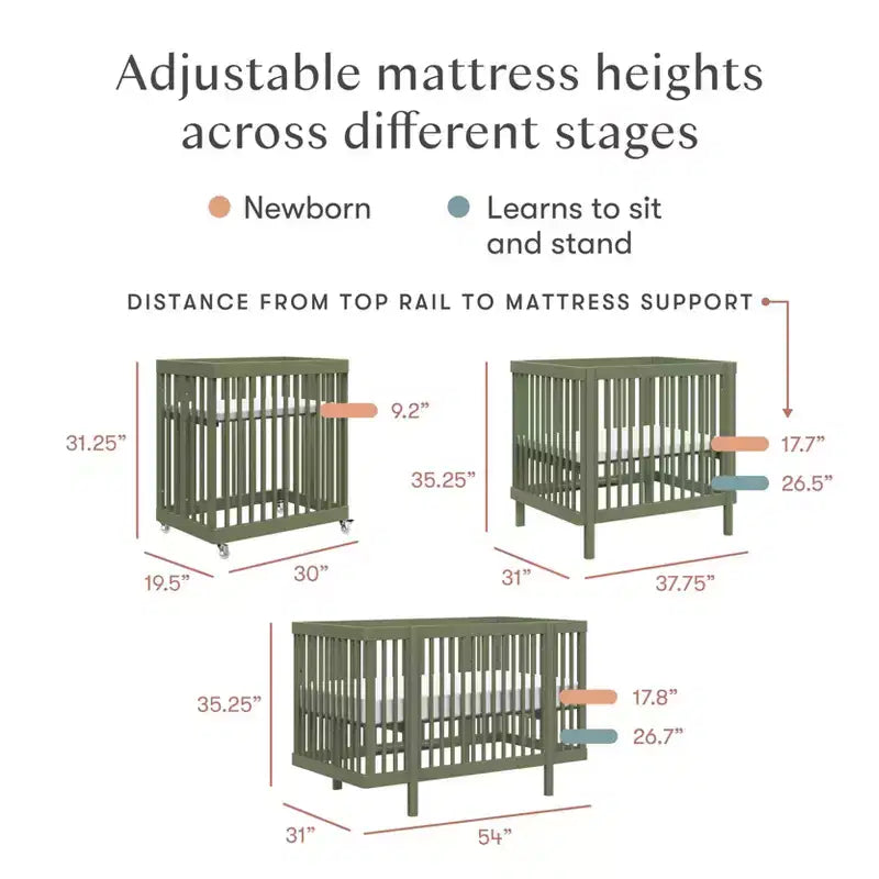Lit bébé convertible Babyletto Pogo 8-en-1 avec kits de conversion pour toutes les étapes