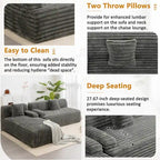 Cloud-Ecksofa, modernes Polstersofa mit 2 Zierkissen, frei kombinierbares Sofa, modulares L-förmiges Ecksofa