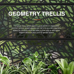MAYEERTY 72x47 zwarte gebogen ijzeren plantenbak met trellis, decoratief tuinscherm van 3 delen voor terras en balkon