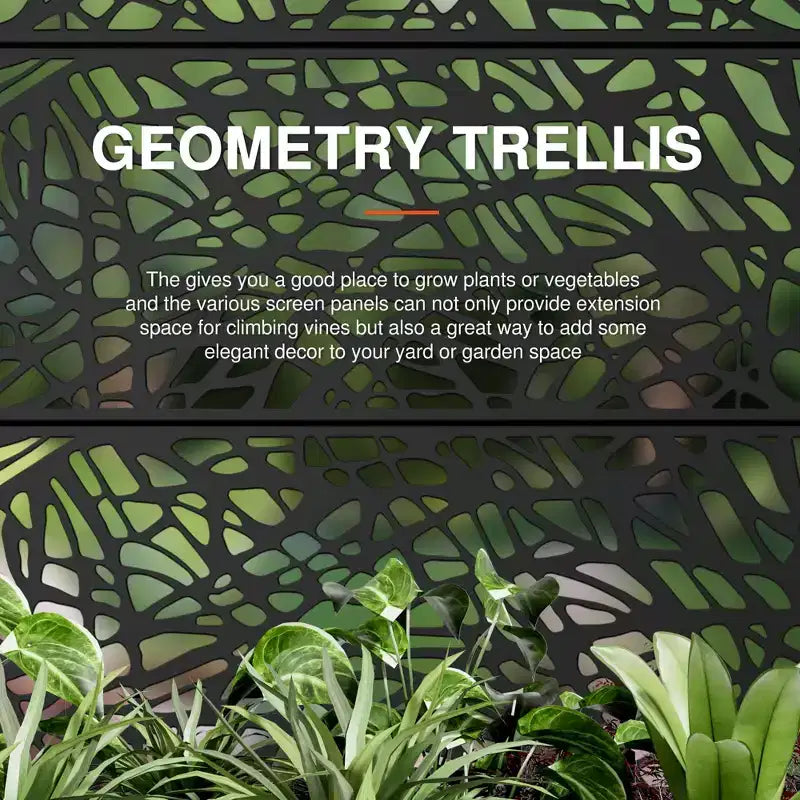 MAYEERTY 72x47 zwarte gebogen ijzeren plantenbak met trellis, decoratief tuinscherm van 3 delen voor terras en balkon