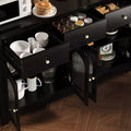 Opbergkast van 55 inch, smal buffet- en dressoirkast met 3 laden en 4 deuren voor keuken, eetkamer en woonkamer