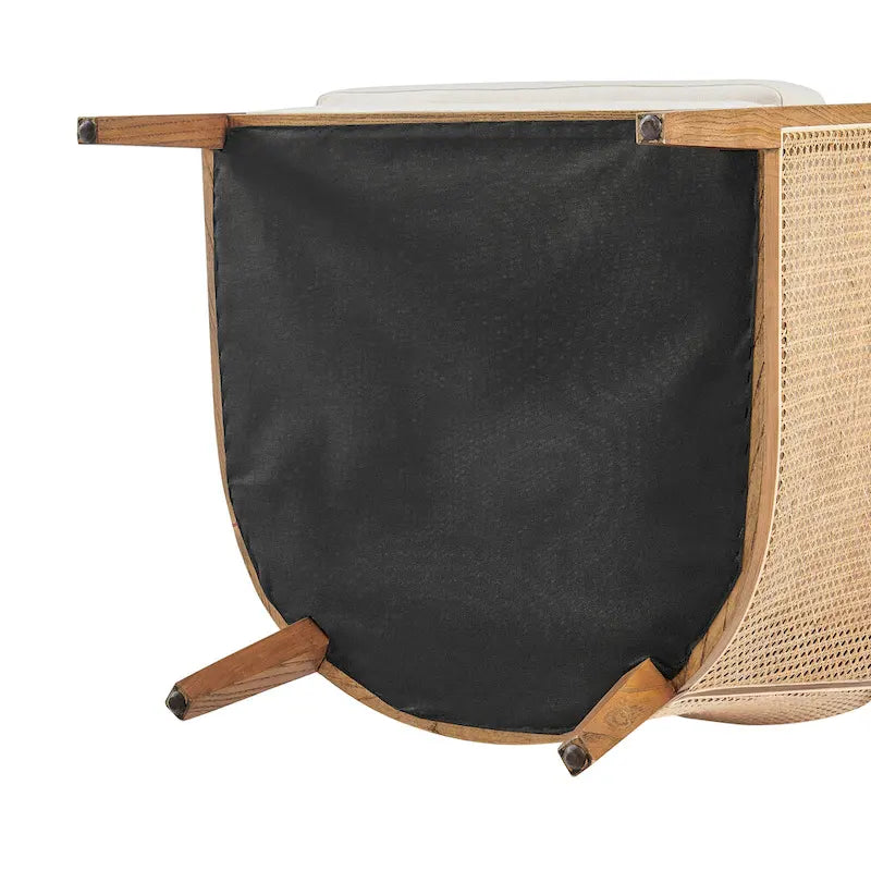 Tillman Akzentstuhl aus Leinen mit Rattan