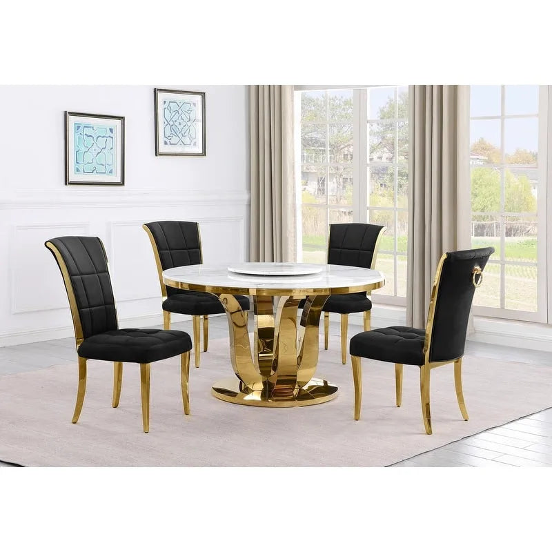 Best Quality Furniture D325-SC324-7 ronde eetkamerset met 5 delen