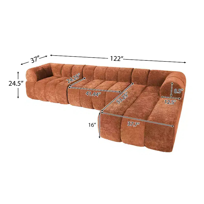 Christopher Knight Home Keri 122 modernes L-förmiges Ecksofa aus hochelastischem Schaumstoff mit niedriger Rückenlehne