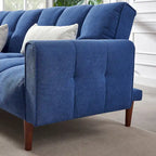 Canapé-lit futon convertible avec positions réglables et pieds en bois