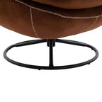 Okak Samt-Sessel mit Hocker, moderner armloser Wohnzimmersessel im Mid-Century-Stil, weicher und bequemer Sessel zum Fernsehen und Spielen