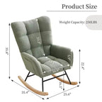 Nursery Rocking Chair, Living Room Glider Rocker for Breastfeeding, Comfy Accent Chairs for Bedroom, Plush Teddy Upholstered Armchairs Indoor