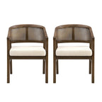 Christopher Knight Home – Chaise de salle à manger rembourrée en cannage (lot de 2)