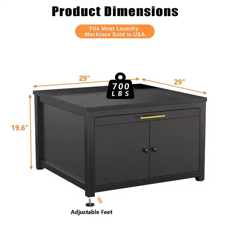 Black / White Heavy-Duty Metal Washer & Dryer Pedestal Stand ?C Single Unit, Anti-Vibration