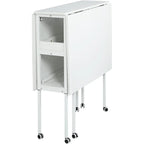 Table de bricolage réglable en hauteur avec étagères de rangement, table de découpe pliante mobile pour bureau à domicile, salle de couture ou atelier créatif