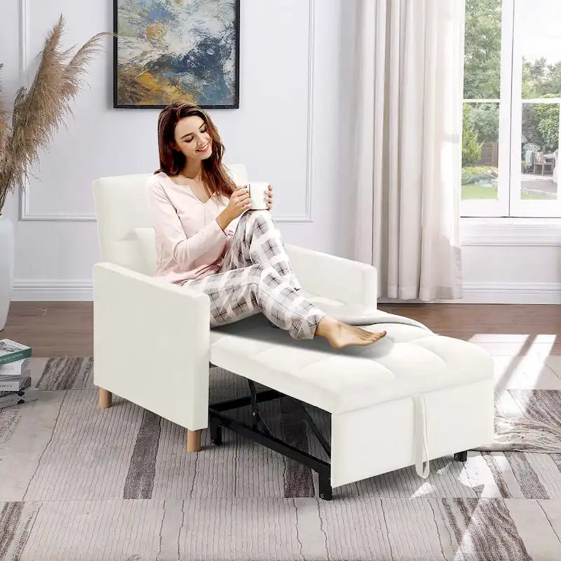 Aukfa Sleeper Chair Bed Convertible Single Sofa Chair with Pillow