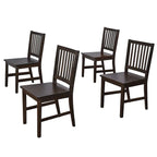 Set of 4 Solid Wood Slat-Back Dining Chairs, Sturdy Frame, Classic Design, Easy Assembly