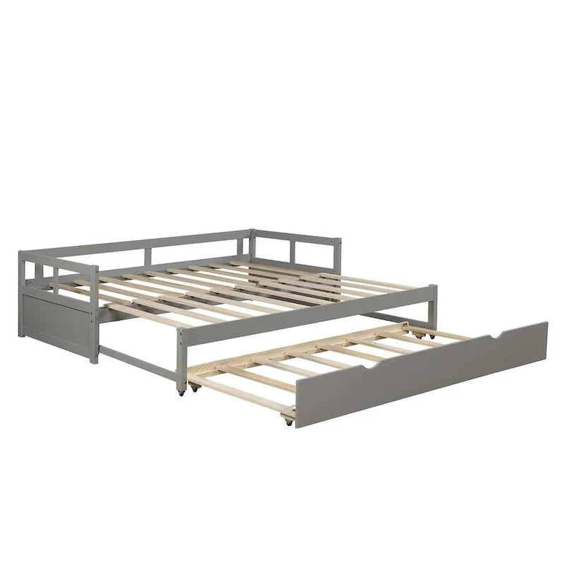 Ausziehbares Tagesbett mit Ausziehbett, hölzernes Tagesbett mit Ausziehbett