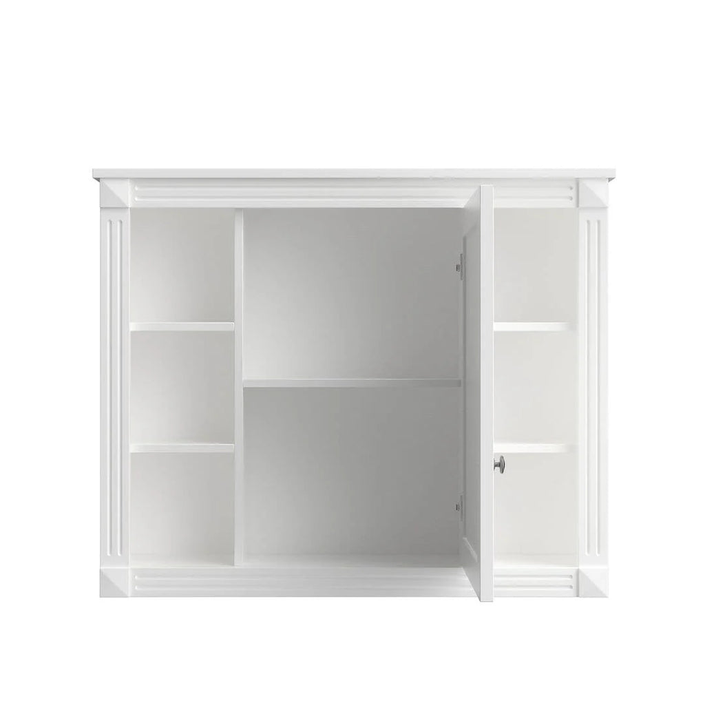 Meuble-lavabo moderne de salle de bains de 36 po avec vasque sur plan, armoire à miroir, 2 portes et 2 tiroirs