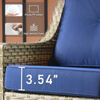 Ensemble de 2 fauteuils de jardin d’extérieur HOOOWOOO en rotin tressé à dossier haut