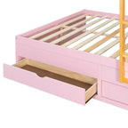 Lit superposé deux places sur deux places avec armoire de rangement et tiroirs, lit superposé en bois deux places gain de place avec barrière de sécurité pour appartement et chambre